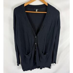 T Tahari Button Up Oversized Cardigan Black Size Small